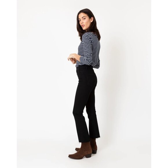 MOTHER The Hustler Ankle Fray Denim Jeans Crop Flare Boot Cut High Rise Waisted - Picture 3 of 16